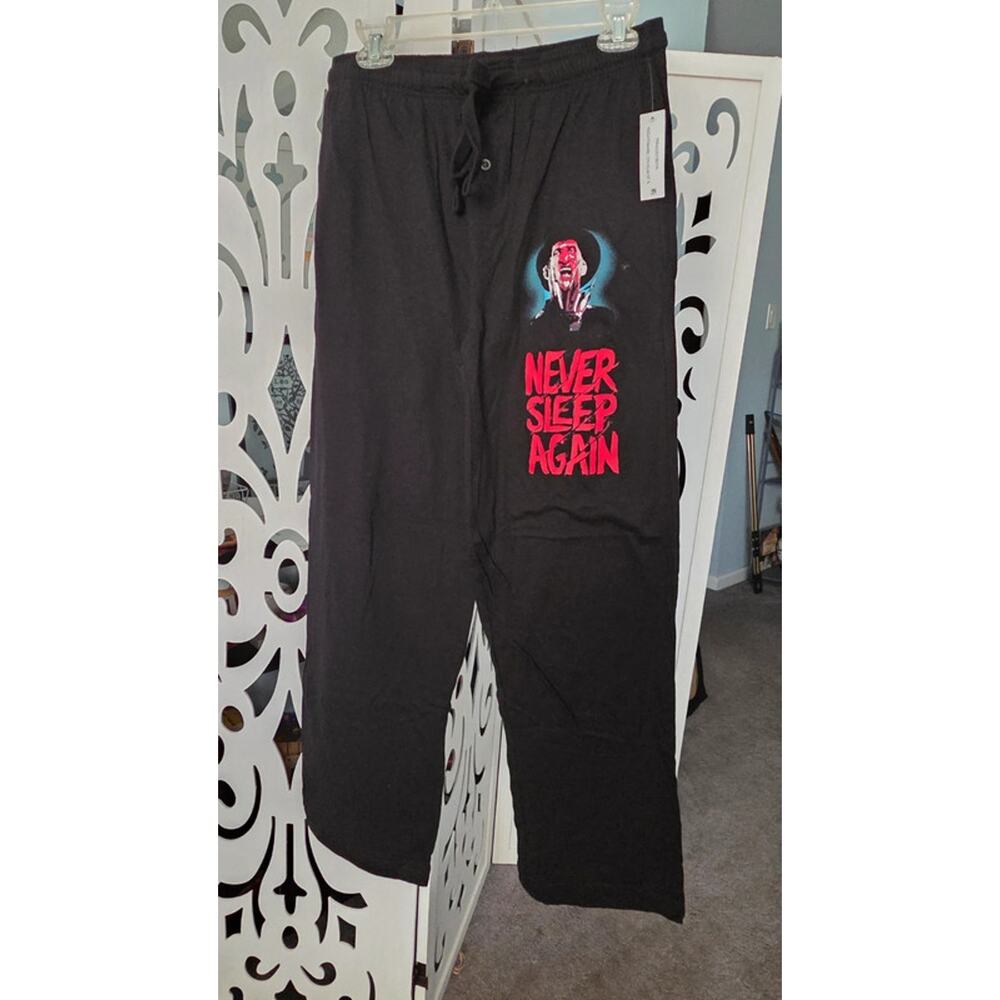 Freddy Krueger Lounge Pants Small Black Nightmare Elm Street Never Sleep Again
